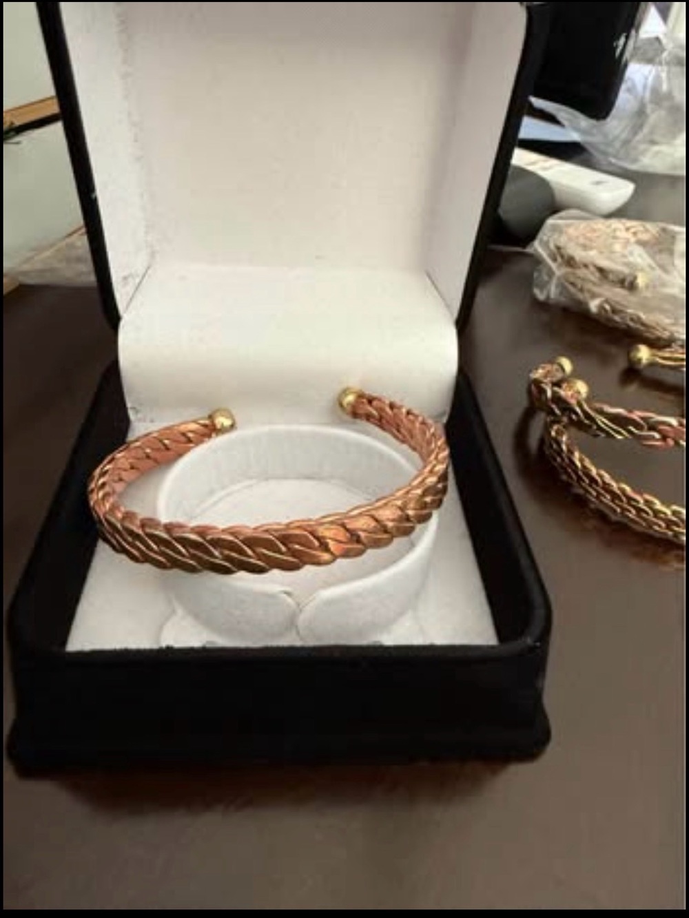 Braided Rose Gold Open Cuff Bracelet - Women's Jewelry